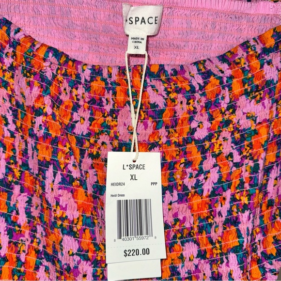 NWT $220 L*SPACE Heidi Maxi Dress Sz XL Floral Puff Sleeve Cut Out Slit Feminine - Picture 7 of 15